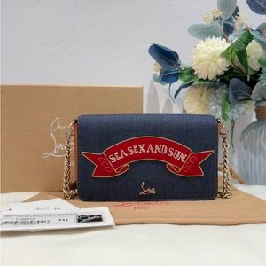 SOLD‼️Christian Louboutin Zoompouch Sea Sex And Sun Denim Crossbody Bag